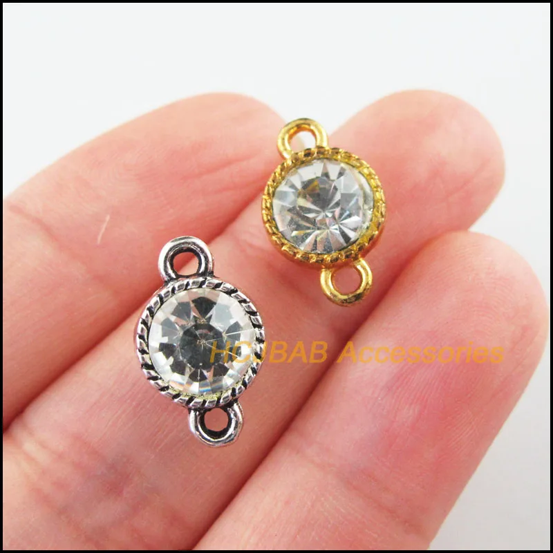 Fashion 12Pcs Retro Gold Color Tibetan Silver Plated Round Clear Crystal Charms Connectors 10x16mm
Fashion 12Pcs Retro Gold Color Tibetan Silver Plated Round Clear Crystal Charms Connectors 10x16mm