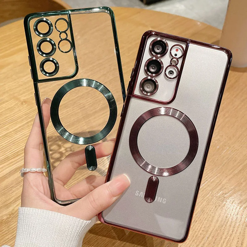 Luxury Plating For Magsafe Case For Samsung Galaxy S23 Note 20 10 S21 S22 Ultra Plus Wireless Charge Clear Lens Protector Cover
Luxury Plating For Magsafe Case For Samsung Galaxy S23 Note 20 10 S21 S22 Ultra Plus Wireless Charge Clear Lens Protector Cover