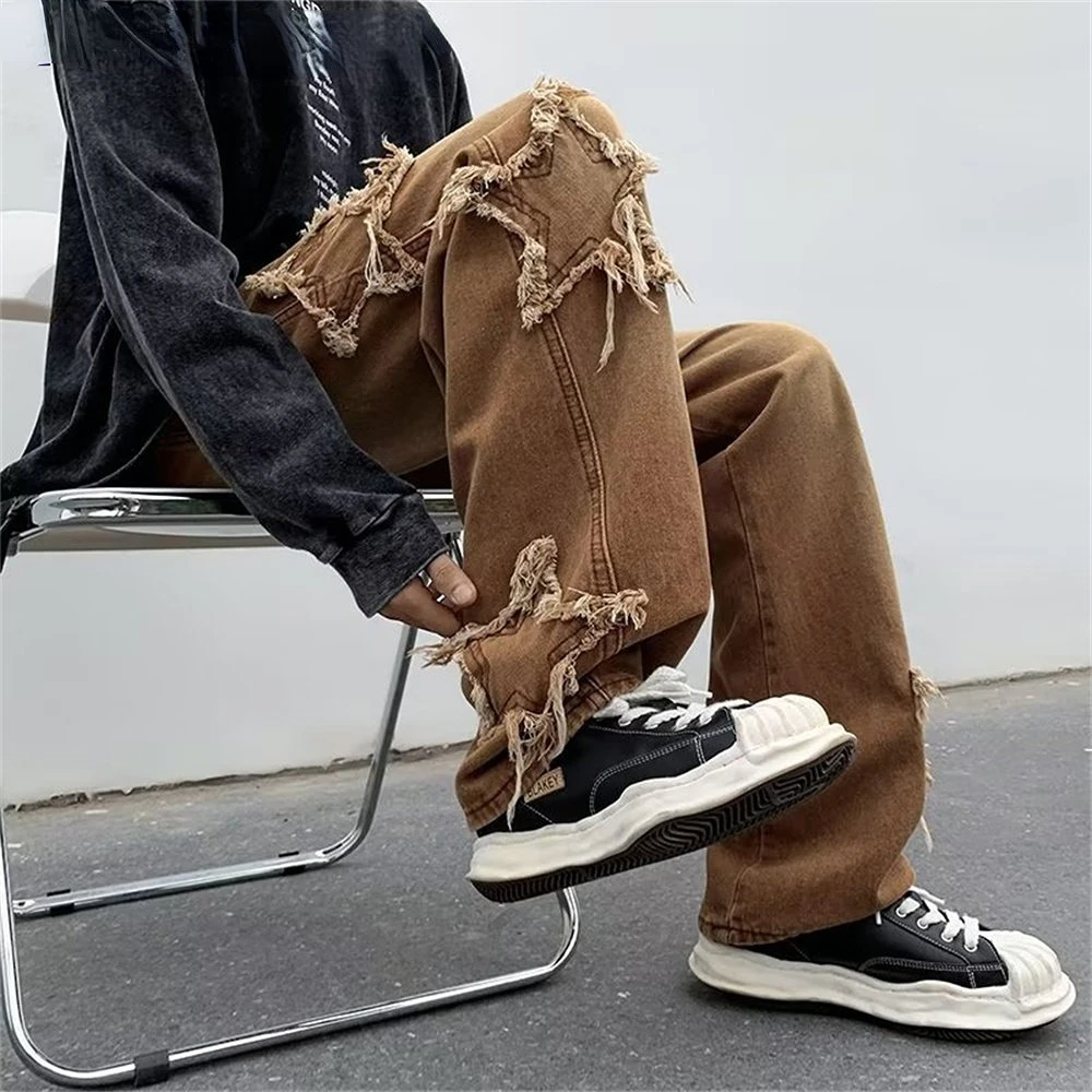 2023 New Fashion Stars Towel Embroidery Brown Baggy Men Jeans Pants Y2K Clothes Straight Hip Hop Cotton Trousers Pantalon Homme
2023 New Fashion Stars Towel Embroidery Brown Baggy Men Jeans Pants Y2K Clothes Straight Hip Hop Cotton Trousers Pantalon Homme