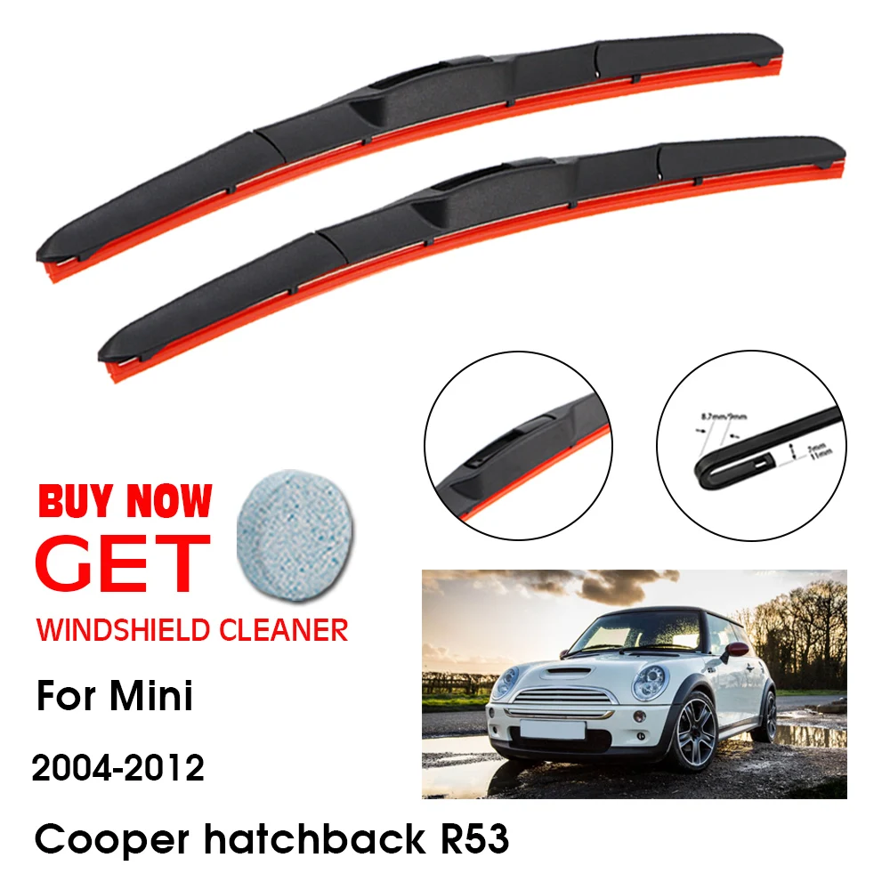 Car Wiper For Mini Cooper hatchback R53 19"+18" 2004-2012 Front Window Washer Windscreen Windshield Silica Gel Blades Accessorie
Car Wiper For Mini Cooper hatchback R53 19"+18" 2004-2012 Front Window Washer Windscreen Windshield Silica Gel Blades Accessorie