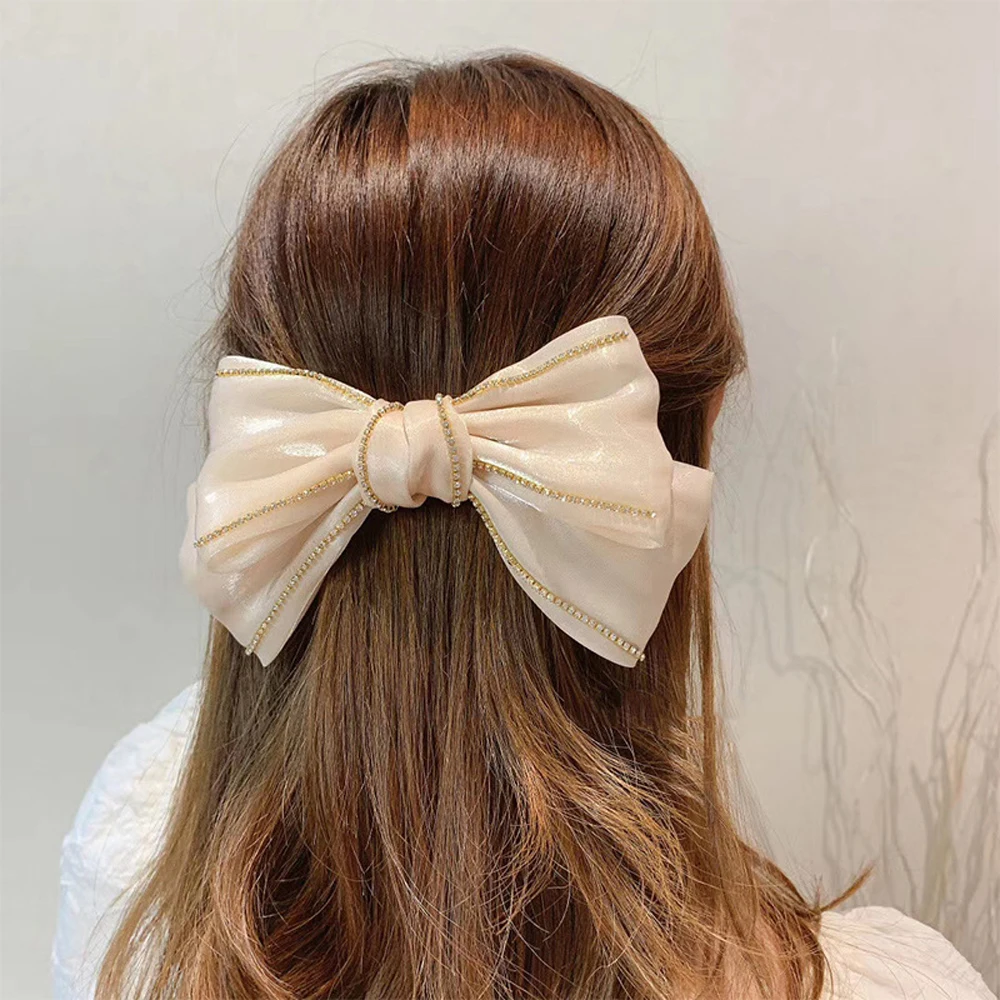 Headwear New Sweet Women Hairpins Ponytail Holder Satin Hairpin Bow Hair Clips Crystal Barrette Rhinestone 
Headwear New Sweet Women Hairpins Ponytail Holder Satin Hairpin Bow Hair Clips Crystal Barrette Rhinestone
