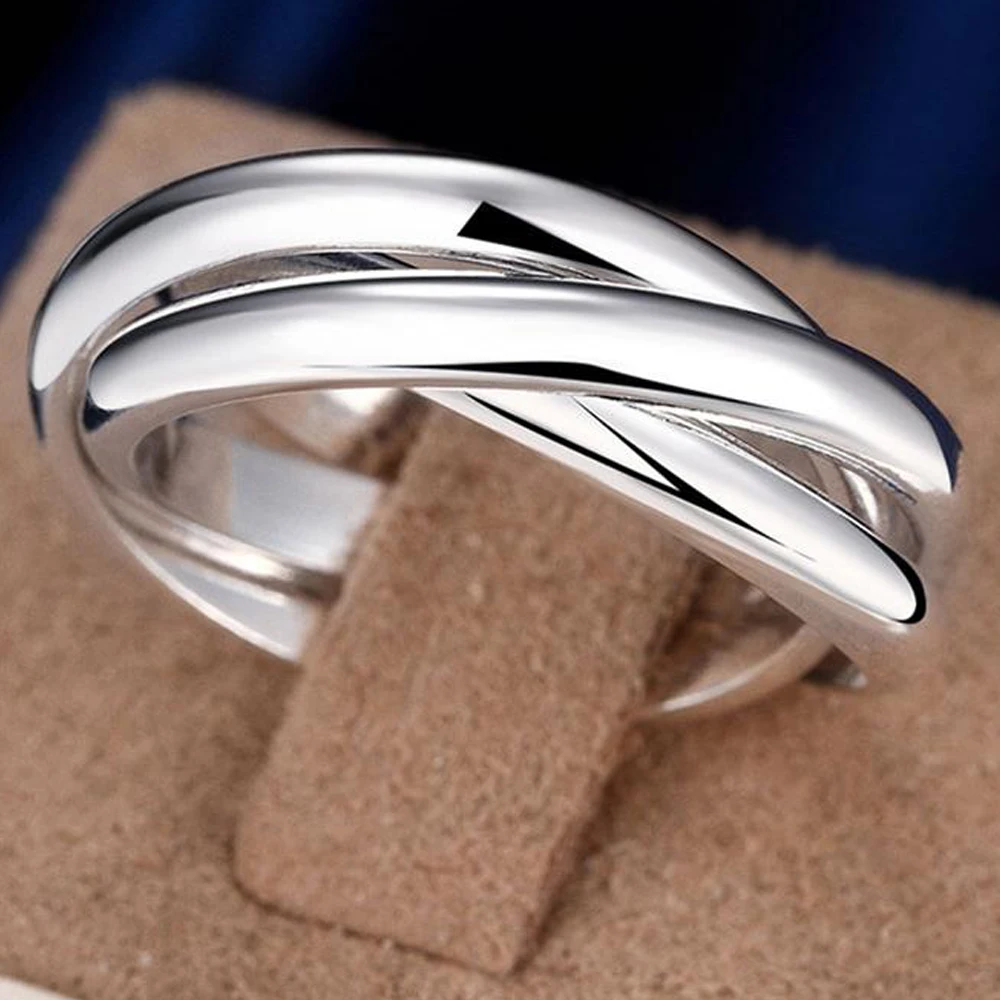 925 Sterling Silver Three Circle Round Rings For Women Men Wedding Engagement Party Fashion Charm Jewelry
925 Sterling Silver Three Circle Round Rings For Women Men Wedding Engagement Party Fashion Charm Jewelry