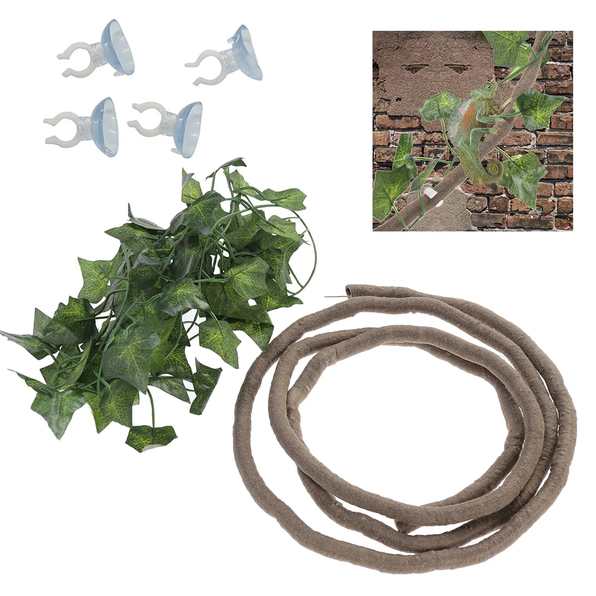 Reptile Vines Flexible Reptile Leaves with Suction Cup Jungle Climber Vines Habitat Decor for Climbing Lizards Gecko Snakes
Reptile Vines Flexible Reptile Leaves with Suction Cup Jungle Climber Vines Habitat Decor for Climbing Lizards Gecko Snakes