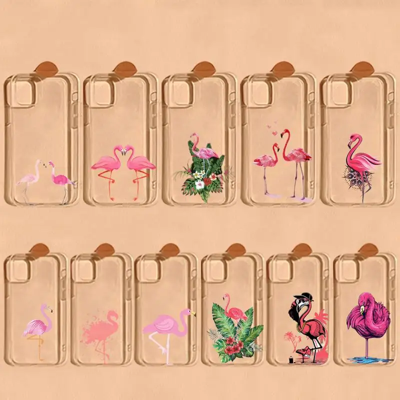 

MaiYaCa Flamingo Phone Case for iPhone 11 12 13 mini pro XS MAX 8 7 6 6S Plus X 5S SE 2020 XR clear case