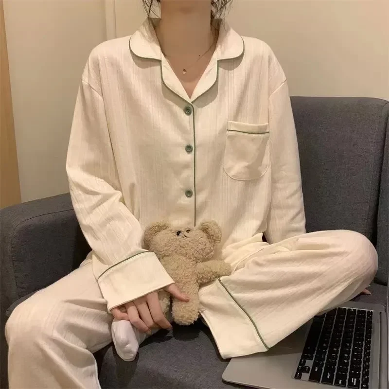 Sleeve Pyjamas Solid Clothes Pajama Trousers Long Sleepwear Female White Bedroom Dormir Pajamas Mujer Women Lounge Home Soft
Sleeve Pyjamas Solid Clothes Pajama Trousers Long Sleepwear Female White Bedroom Dormir Pajamas Mujer Women Lounge Home Soft