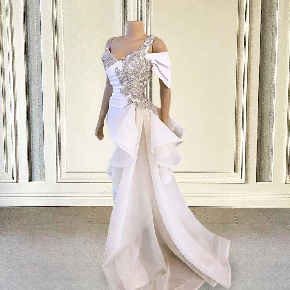African White Evening Dresses Long Luxury 2021 Off Shoulder Beaded Crystal Overskirt Dubai Women Formal Wedding Party Party Gown
African White Evening Dresses Long Luxury 2021 Off Shoulder Beaded Crystal Overskirt Dubai Women Formal Wedding Party Party Gown