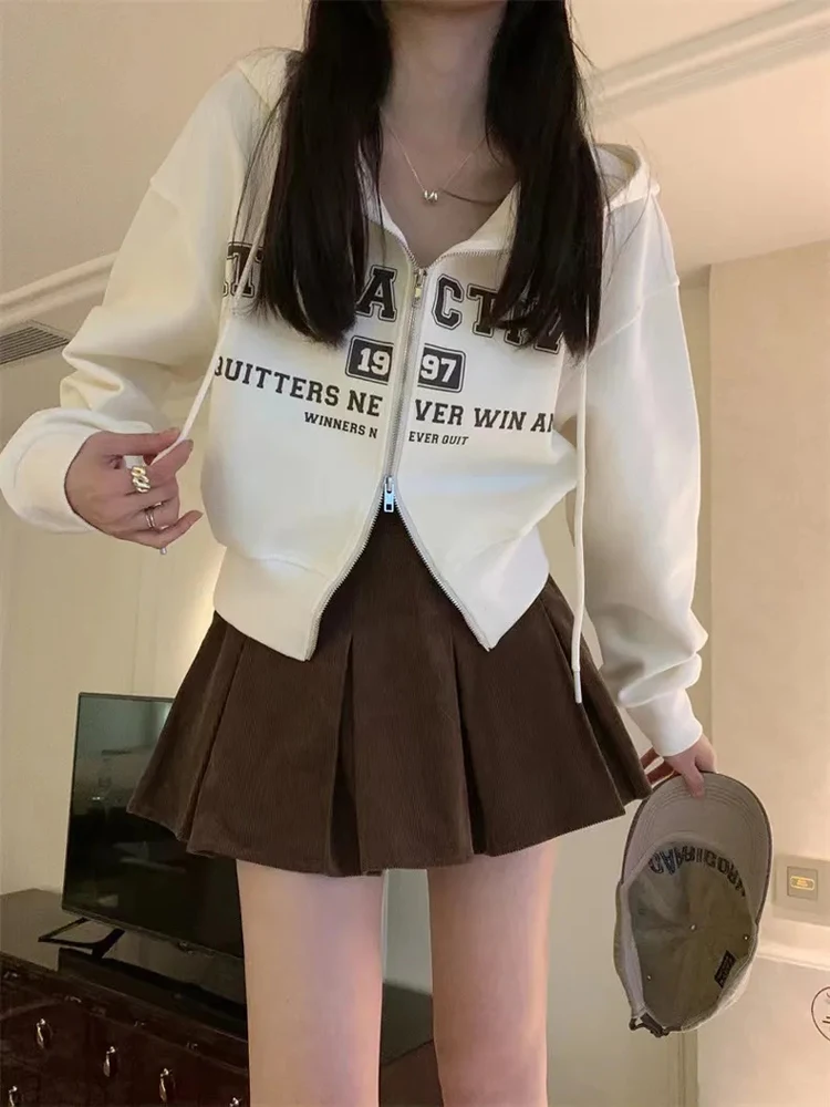 Zoki Harajuku Letter Zipper Women Hoodies American Retro Loose Long Sleeve Sweatshirt Female Casual Outwear Spring New Clothes
Zoki Harajuku Letter Zipper Women Hoodies American Retro Loose Long Sleeve Sweatshirt Female Casual Outwear Spring New Clothes