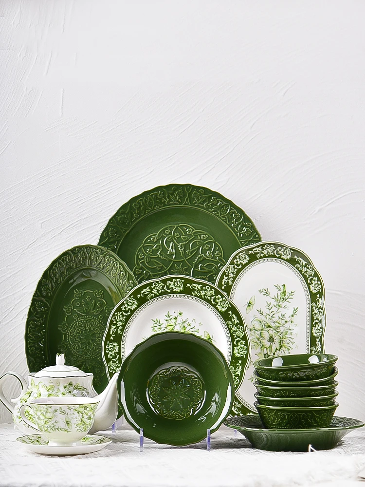 French Baroque Relief Ceramic Plates and Bowls Palace Style Vintage Home Dinner Plates Noodle Bowl Hotel Tableware Kitchen Items
French Baroque Relief Ceramic Plates and Bowls Palace Style Vintage Home Dinner Plates Noodle Bowl Hotel Tableware Kitchen Items
