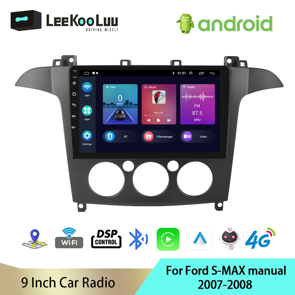 LeeKooLuu 2 Din Car Radio Multimedia Player Wireless CarPlay Android Auto GPS 4G WiFi DSP For Ford S-MAX Manual 2007 2008 
LeeKooLuu 2 Din Car Radio Multimedia Player Wireless CarPlay Android Auto GPS 4G WiFi DSP For Ford S-MAX Manual 2007 2008