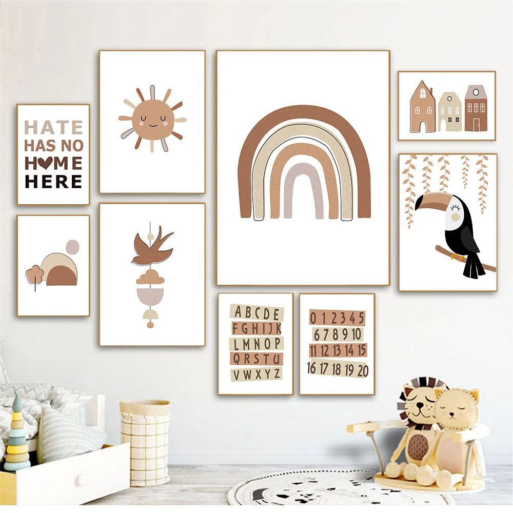 Abstract Mountain House Poster Toucan Alphabet Wall Art Canvas Painting Sun Rainbow Print Nursery Wall Pictures Kids Room Decor
Abstract Mountain House Poster Toucan Alphabet Wall Art Canvas Painting Sun Rainbow Print Nursery Wall Pictures Kids Room Decor