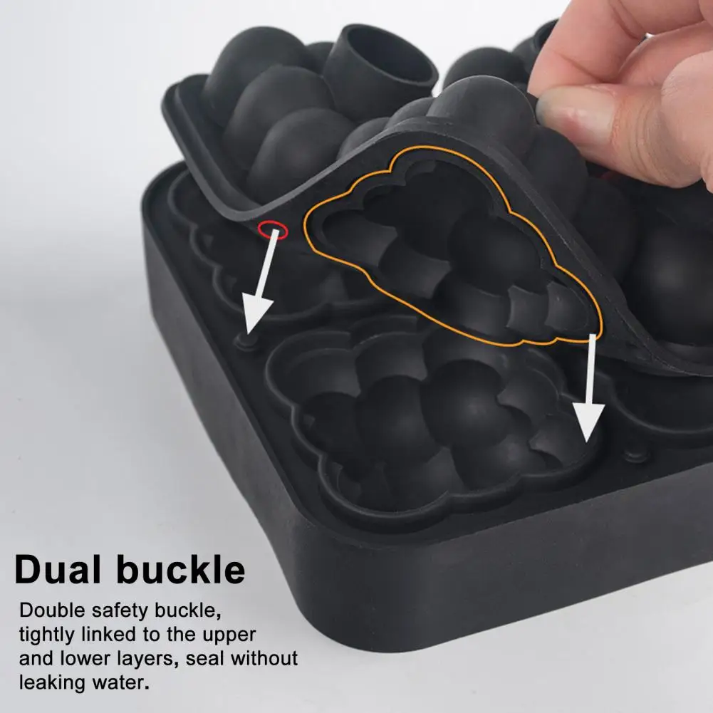 Useful Ice Making Mold Non Stick Leak-proof 4 Grids Silicone Ice Ball Mold Tool Buckle Design Ice Cube Maker Kitchen Supply
Useful Ice Making Mold Non Stick Leak-proof 4 Grids Silicone Ice Ball Mold Tool Buckle Design Ice Cube Maker Kitchen Supply