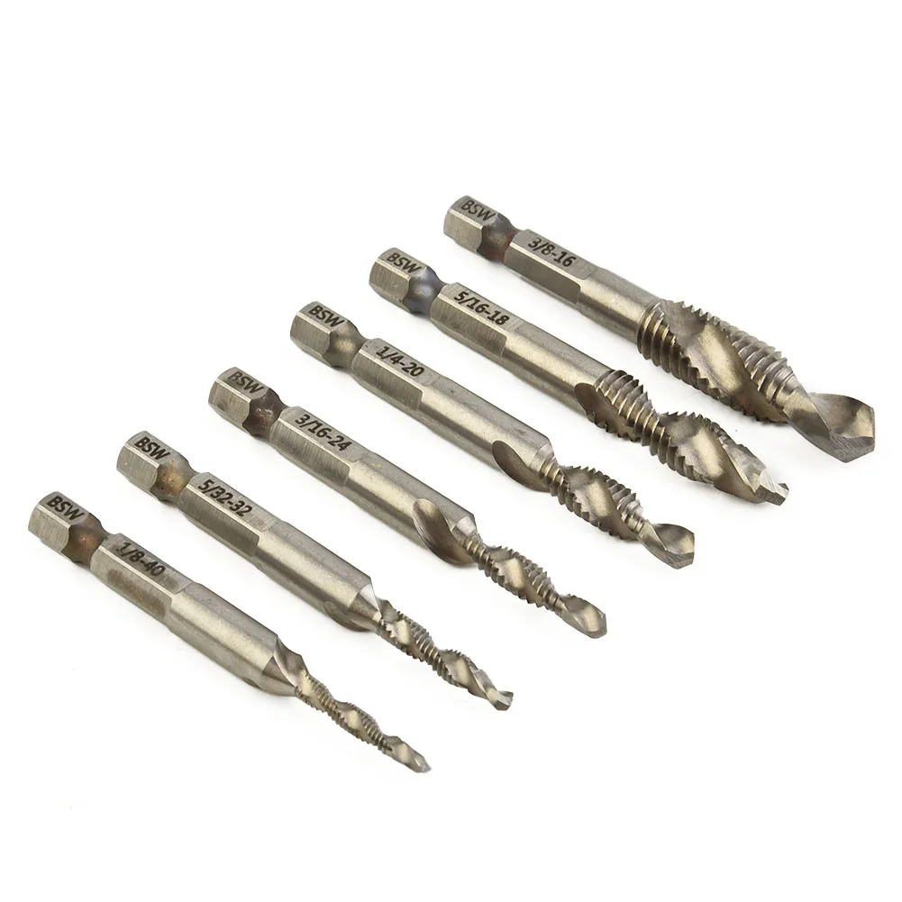6pcs/Set 1/4 Hex Shank High Speed Steel Spiral Screw Thread Taps Drill Bit Tool Multi-function Metal Special Tap Drills Bit
6pcs/Set 1/4 Hex Shank High Speed Steel Spiral Screw Thread Taps Drill Bit Tool Multi-function Metal Special Tap Drills Bit