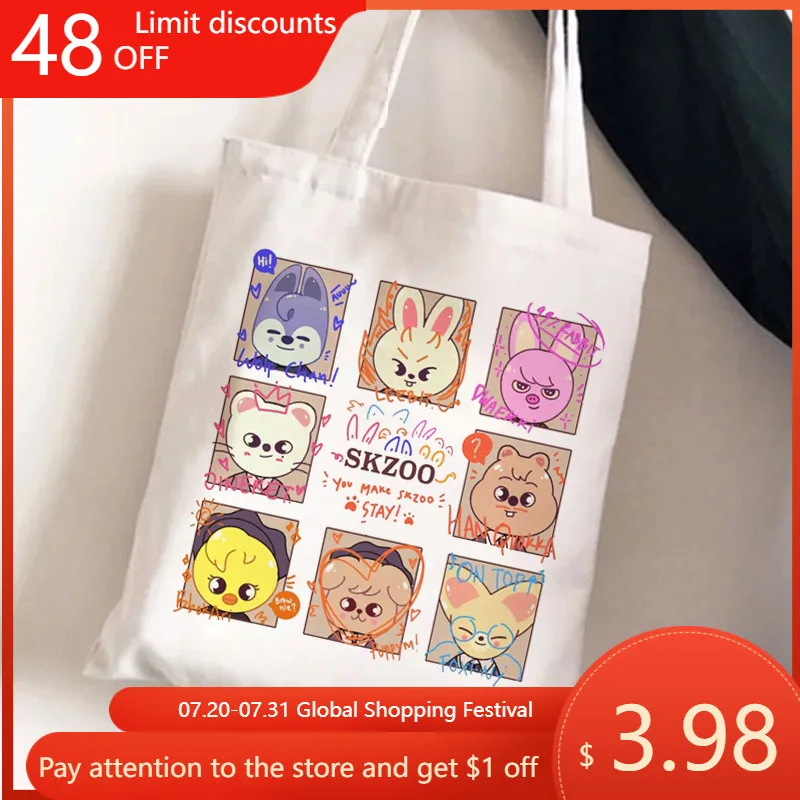 FELIX Tote Bags Stray Kids SKZOO Portable Shopping Bag HAN BANG CHAN CHANGBIN SEUNGMIN HYUNJIN LEE KNOW SKZ Canvas Shopping Bags
FELIX Tote Bags Stray Kids SKZOO Portable Shopping Bag HAN BANG CHAN CHANGBIN SEUNGMIN HYUNJIN LEE KNOW SKZ Canvas Shopping Bags