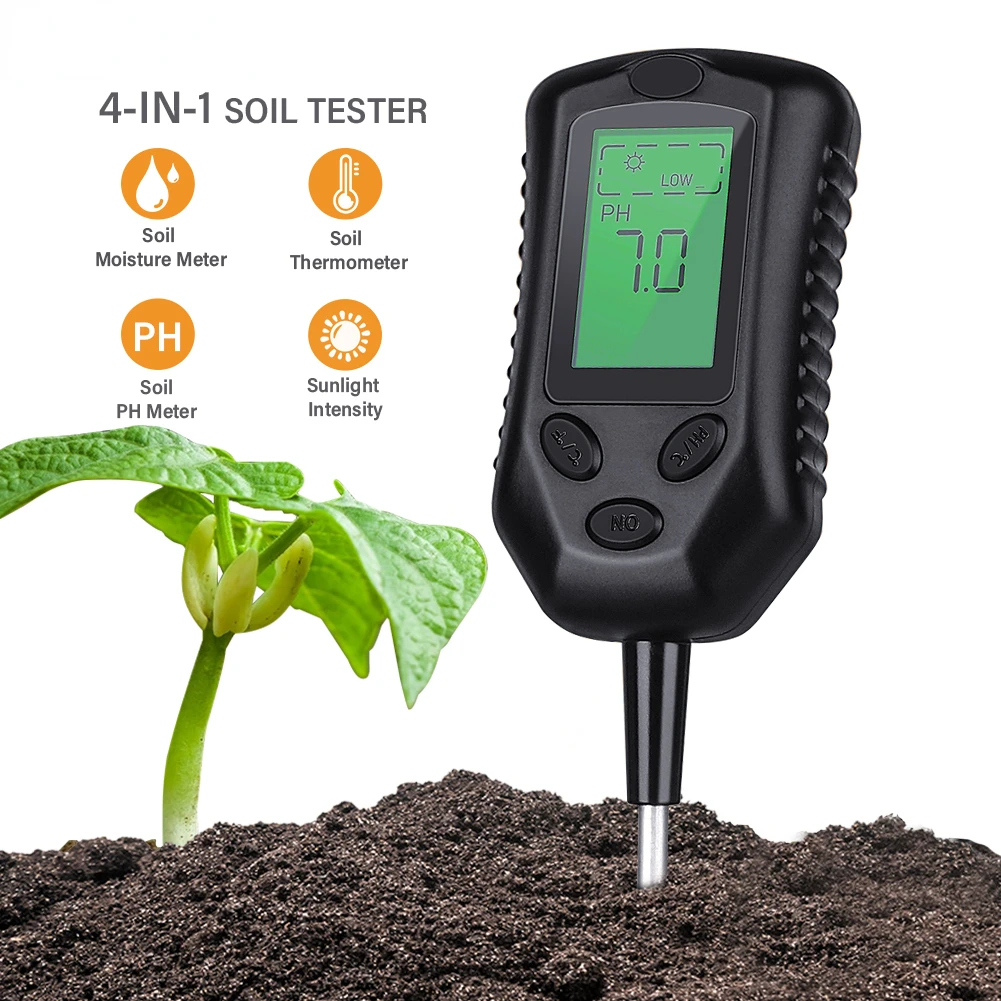 

O50 4-in-1 Soil Meter PH/Moisture/Temperature Humidometer Acidity Monitor Gardening Farming Planting Humidity Sensor Tester