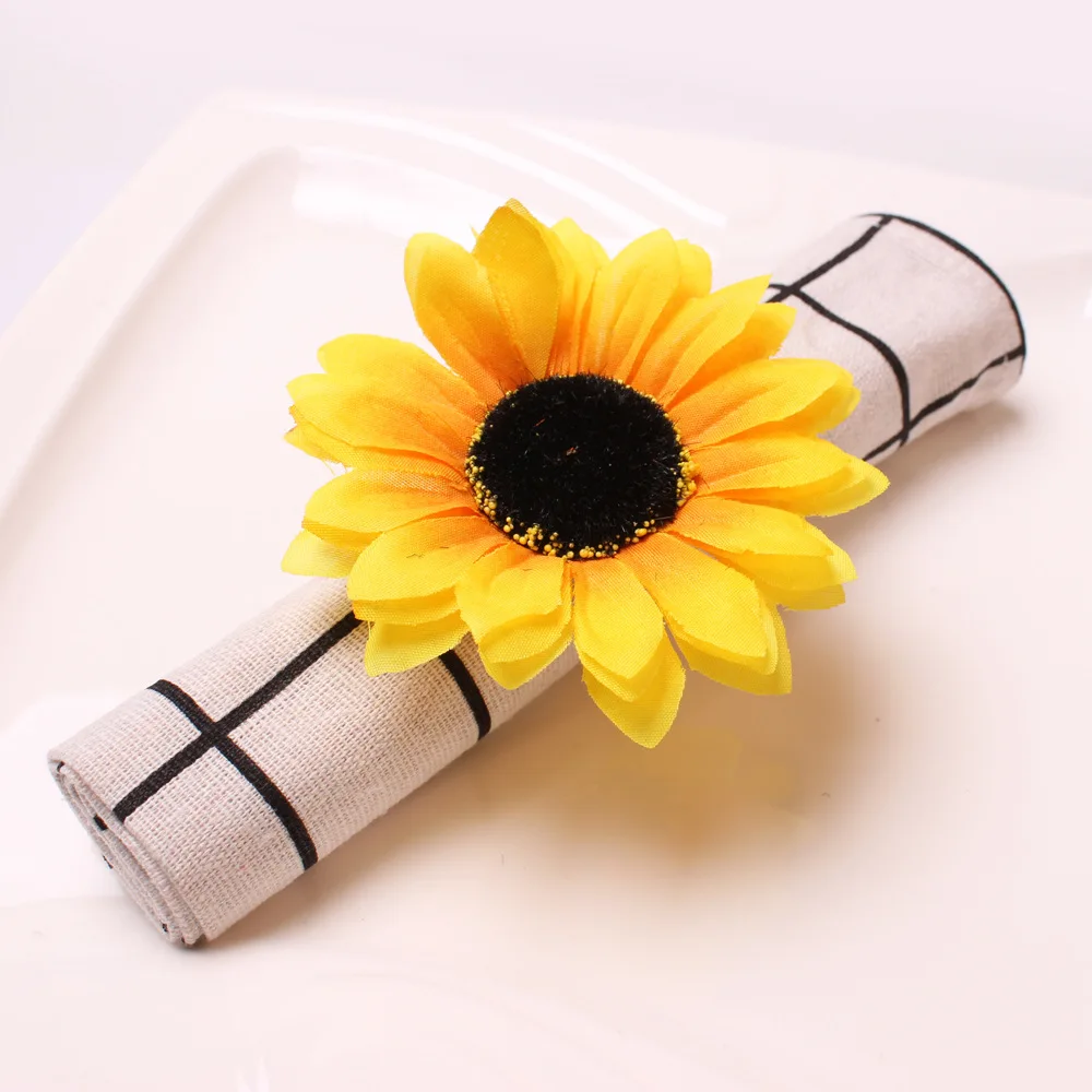 12PCS metal plus fabric sunflower sunflower napkin ring napkin ring tabletop decorations for Western food etiquette decoration
12PCS metal plus fabric sunflower sunflower napkin ring napkin ring tabletop decorations for Western food etiquette decoration