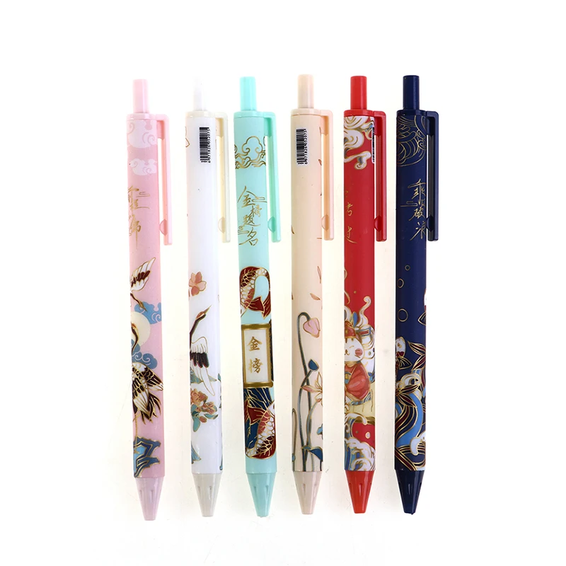 6Pcs/Set Cute Chinese Style Retractable Gel Pen Black Ink Signature Writing Pen For Kids School Office Kawaii Stationery
6Pcs/Set Cute Chinese Style Retractable Gel Pen Black Ink Signature Writing Pen For Kids School Office Kawaii Stationery
