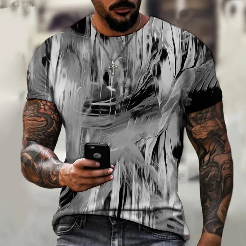 Summer retro black and white fun ink 3D printing graphic T-shirt men's European and American style casual T-shirt top
Summer retro black and white fun ink 3D printing graphic T-shirt men's European and American style casual T-shirt top