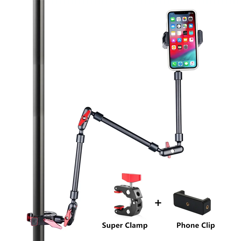 Top Camera Magic Arm with Phone Clip Super Clamp Bracket for Smartphone Action Camera Gopro Clamp Mount Tablet Webcam Studio Kit
Top Camera Magic Arm with Phone Clip Super Clamp Bracket for Smartphone Action Camera Gopro Clamp Mount Tablet Webcam Studio Kit
