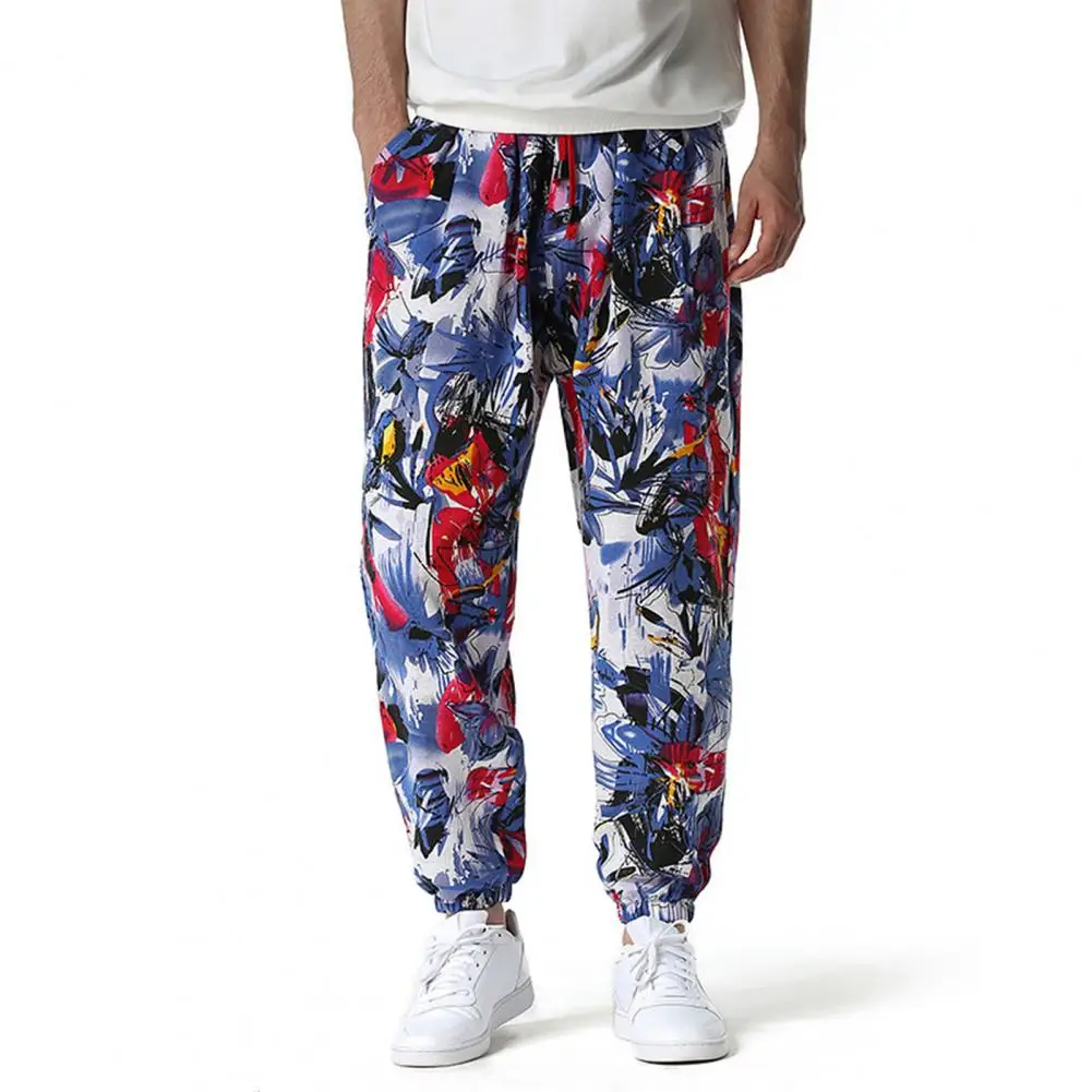 Mid-rise Drawstring Elastic Waistband Pockets Men Pants Ethnic Style Print Baggy Harem Pants
Mid-rise Drawstring Elastic Waistband Pockets Men Pants Ethnic Style Print Baggy Harem Pants