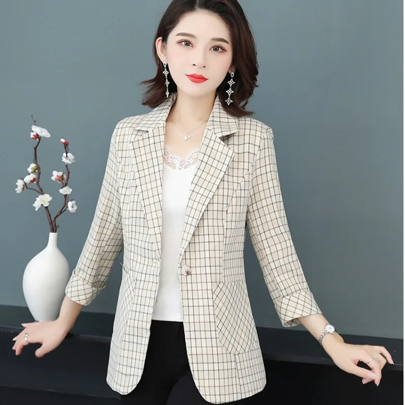 New 2022 Plaid A Buckle Pockets Formal Leisure Jackets Checkered Winter Spring Women's Office Blazers Outerwear Tops
New 2022 Plaid A Buckle Pockets Formal Leisure Jackets Checkered Winter Spring Women's Office Blazers Outerwear Tops