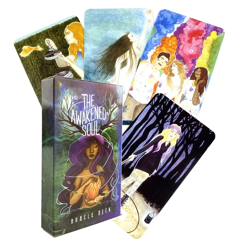 

New The Awakened Soul Oracle Cards High Quality Divination Board Games Party Entertainment Games Tarot Card Deck Easy Tarot Gift