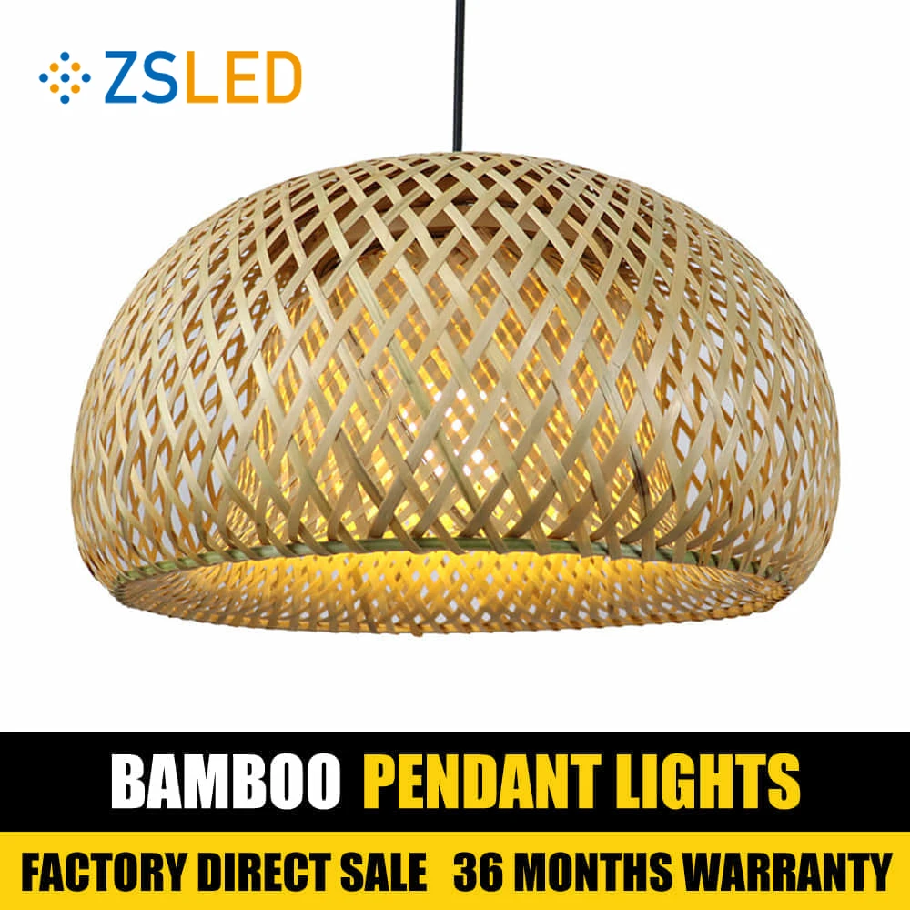 

Подвесные светильники из бамбука ручной работы, подвесные светильники из Юго-Восточной Азии диаметром 35/45 см, плетеная люстра из ротанга, ст...
