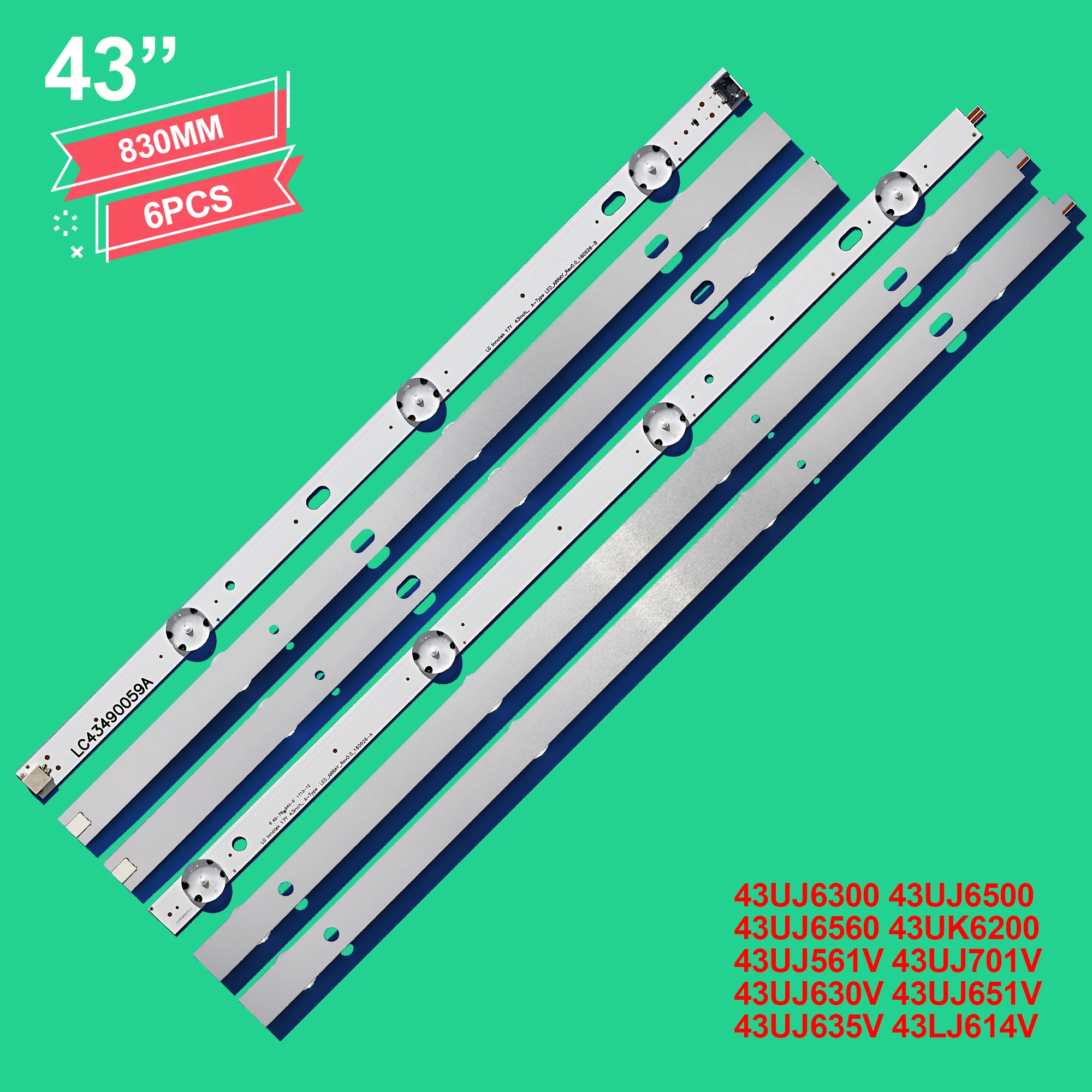 NEW LED backlight strip for LG 43UJ6300 43UJ6500 43UJ6560 43UJ651V 43UJ561V 43UJ701V 43UK6200 43UJ630V 43UJ635V 43LJ614V
NEW LED backlight strip for LG 43UJ6300 43UJ6500 43UJ6560 43UJ651V 43UJ561V 43UJ701V 43UK6200 43UJ630V 43UJ635V 43LJ614V