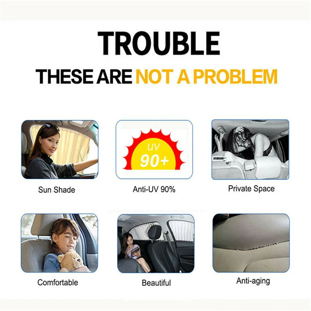 2x Universal Car Sun Shade Side Curtain Adjustable Sunshade UV Protection Car Accessories High-quality Window Glass Sunshade
2x Universal Car Sun Shade Side Curtain Adjustable Sunshade UV Protection Car Accessories High-quality Window Glass Sunshade