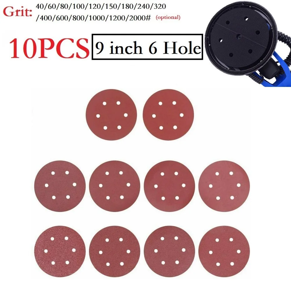 10pcs 9Inch Sandpaper 40-2000# Alumina Red 6 Hole Disc For Grinding Polishing Stone Furniture Wood Power Tool Accessories
10pcs 9Inch Sandpaper 40-2000# Alumina Red 6 Hole Disc For Grinding Polishing Stone Furniture Wood Power Tool Accessories