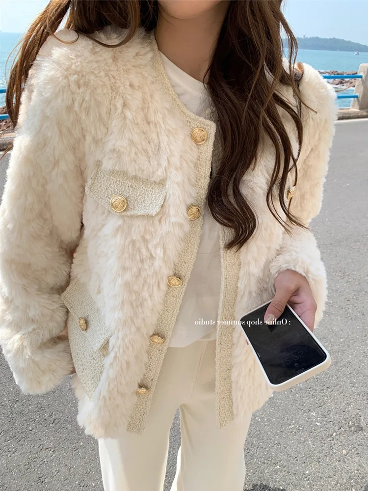 2022 Faux Fur Coat Women Thick Tops Winter Wool Jackets Coat Korean Lazy Style Parkas Soft Plush Outerwear Women Warm Clothes
2022 Faux Fur Coat Women Thick Tops Winter Wool Jackets Coat Korean Lazy Style Parkas Soft Plush Outerwear Women Warm Clothes