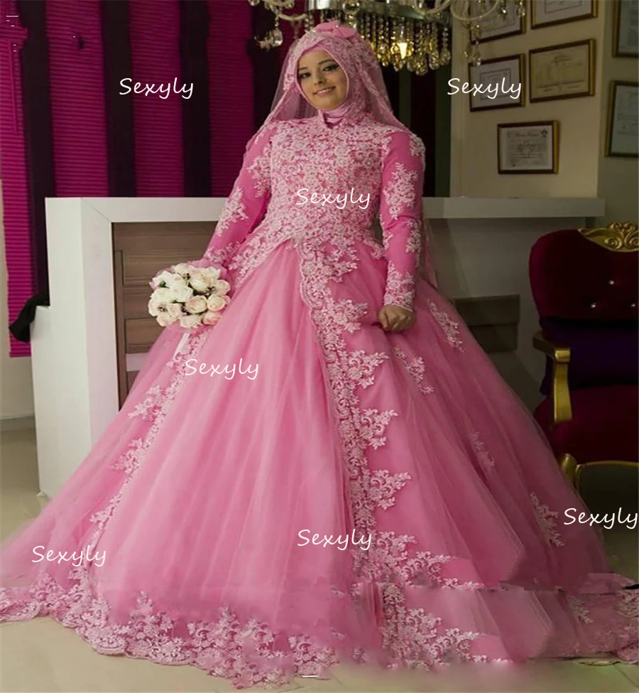 Vintage Pink Muslim Wedding Dress 2023 Long Sleeve High Neck A Line Lace Country Wedding Gowns Arabic Turkey Women Bride Dress
Vintage Pink Muslim Wedding Dress 2023 Long Sleeve High Neck A Line Lace Country Wedding Gowns Arabic Turkey Women Bride Dress