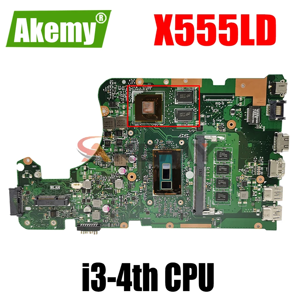 AKEMY X555LD Laptop Motherboard For ASUS X555LD X555LP X555LA Onboard Mainboard 4G-RAM I3-4th GT820M
AKEMY X555LD Laptop Motherboard For ASUS X555LD X555LP X555LA Onboard Mainboard 4G-RAM I3-4th GT820M
