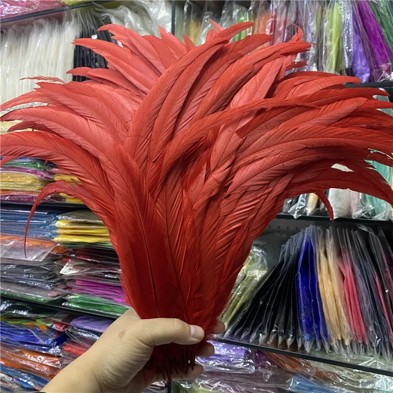 Wholesale 20-100pcs/lot High Quality Red Chicken Tail Feathers 40-45cm/16-18inch Carnival Decoration Plume
Wholesale 20-100pcs/lot High Quality Red Chicken Tail Feathers 40-45cm/16-18inch Carnival Decoration Plume