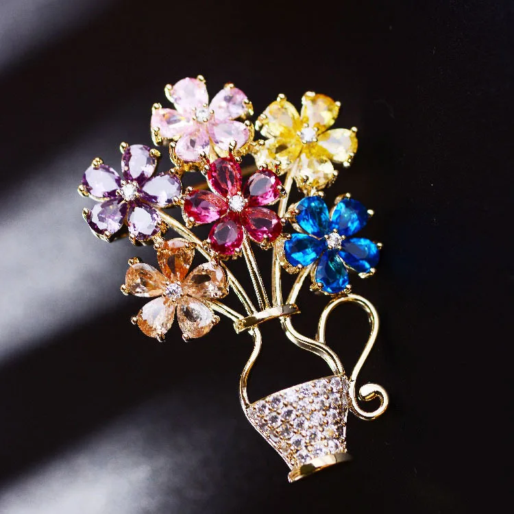 New fashion colorful flower basket brooch creative elegant zircon pin suit suit coat cute accessories corsage
New fashion colorful flower basket brooch creative elegant zircon pin suit suit coat cute accessories corsage
