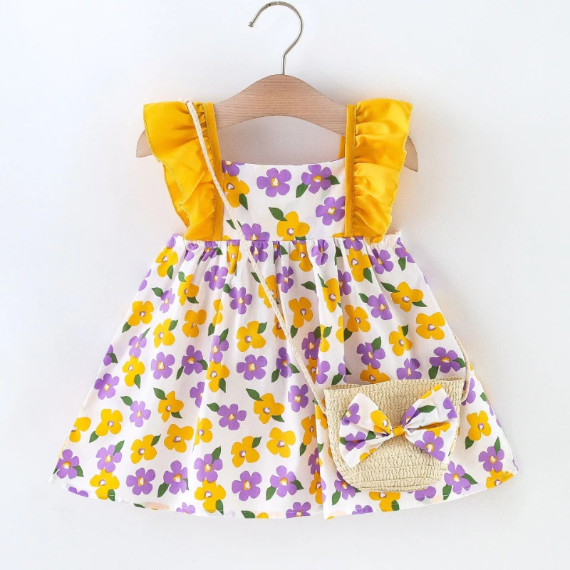 Летнее платье для девочек с цветочным принтом, платье на бретельках с оборками + сумка с бантом, свободная крутая Одежда для новорожденных ...
Летнее платье для девочек с цветочным принтом, платье на бретельках с оборками + сумка с бантом, свободная крутая Одежда для новорожденных ...