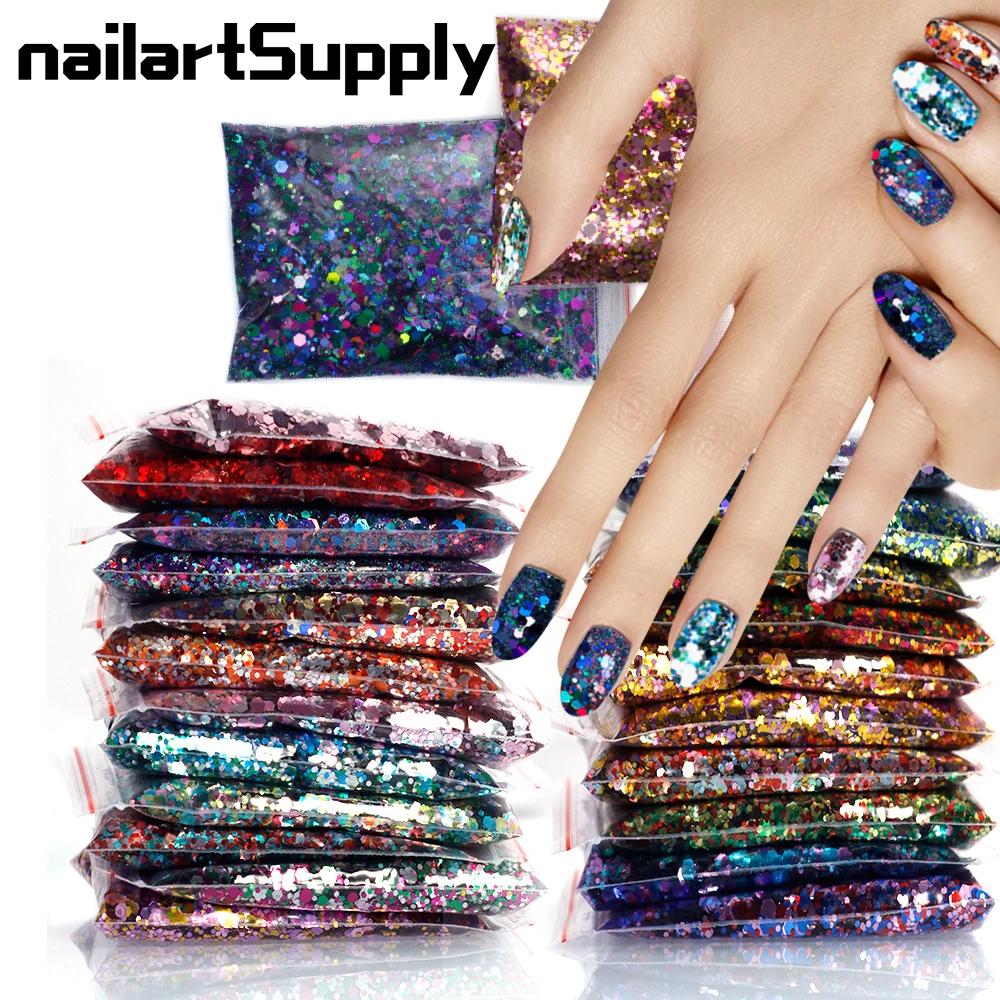 Holographic Chunky Nail Glitter, Chunky Nail Sequins Powder(50g/Bag)Mixed Craft Colorful Paillette for Manicure Art Decoration
Holographic Chunky Nail Glitter, Chunky Nail Sequins Powder(50g/Bag)Mixed Craft Colorful Paillette for Manicure Art Decoration