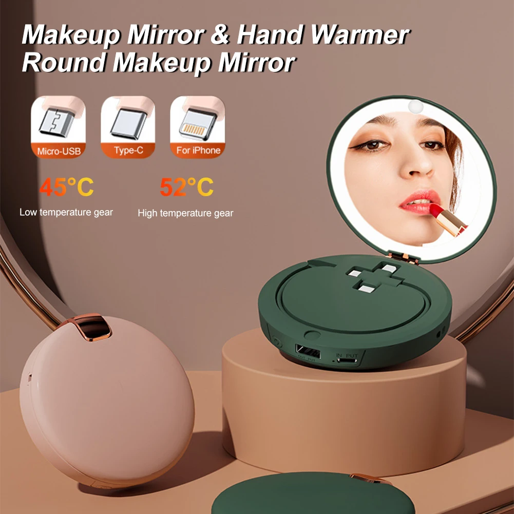 Portable Hand Warmer 5000mAh Large Capacity Power Bank USB Rechargeable Winter Hand Warmer with Makeup Mirror For Home Outdoor
Portable Hand Warmer 5000mAh Large Capacity Power Bank USB Rechargeable Winter Hand Warmer with Makeup Mirror For Home Outdoor
