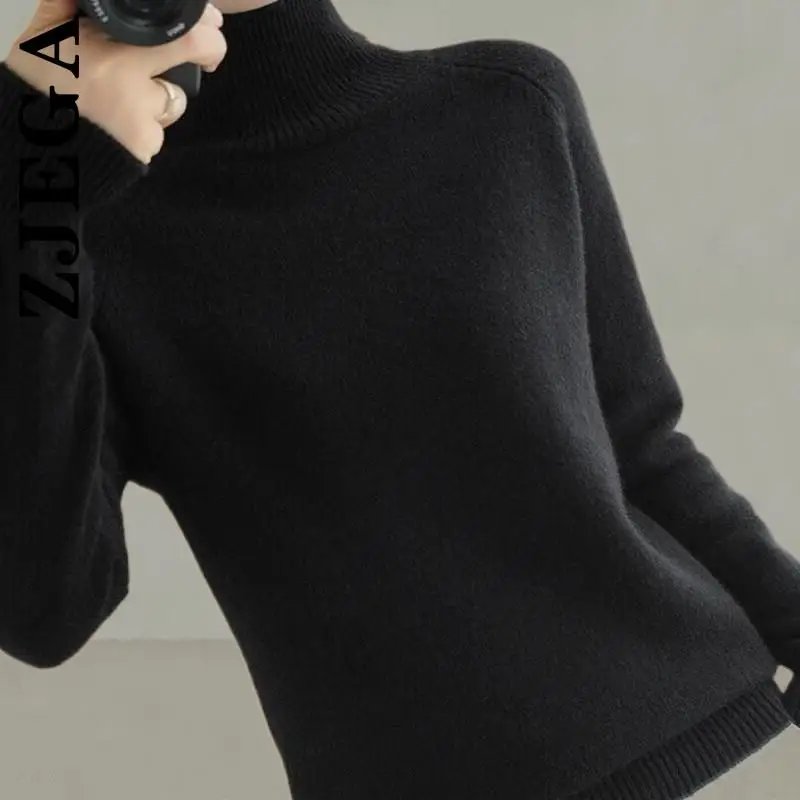 Zjega Knitted Turtleneck New Women Sweater Long Sleeve Harajuku Women Sweaters Vintage Casual Top Women Chic Leisure Female
Zjega Knitted Turtleneck New Women Sweater Long Sleeve Harajuku Women Sweaters Vintage Casual Top Women Chic Leisure Female