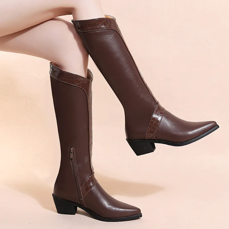 2022 New Women's High Boots Autumn Fashion Casual Pointed Knight Boots Knee High Thick Heel Leather Shoes Women Long Cool Boots
2022 New Women's High Boots Autumn Fashion Casual Pointed Knight Boots Knee High Thick Heel Leather Shoes Women Long Cool Boots