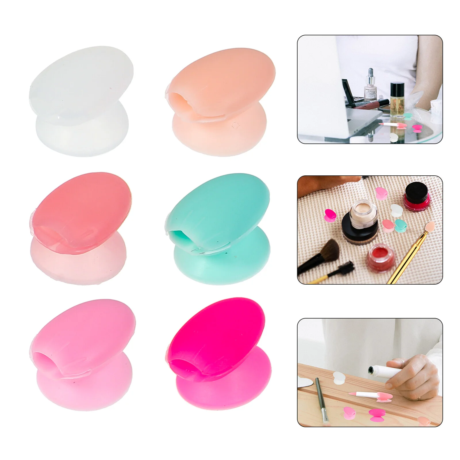 

6 Pcs Shenzhen Travel Foundation Brush Lip Gloss Applicator Cover Dust Jacket Silicone Caps Head Dustproof Silica Gel Brushes