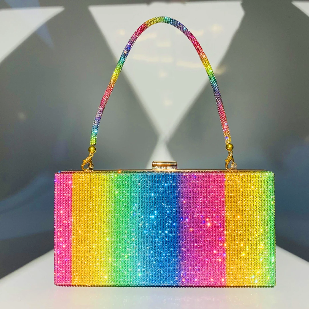 Rainbow Diamond Clutch Bag Elegant Party Evening Bags for Women Purse and Handbags Luxury Designer Wedding Chain Crossbody Bag
Rainbow Diamond Clutch Bag Elegant Party Evening Bags for Women Purse and Handbags Luxury Designer Wedding Chain Crossbody Bag