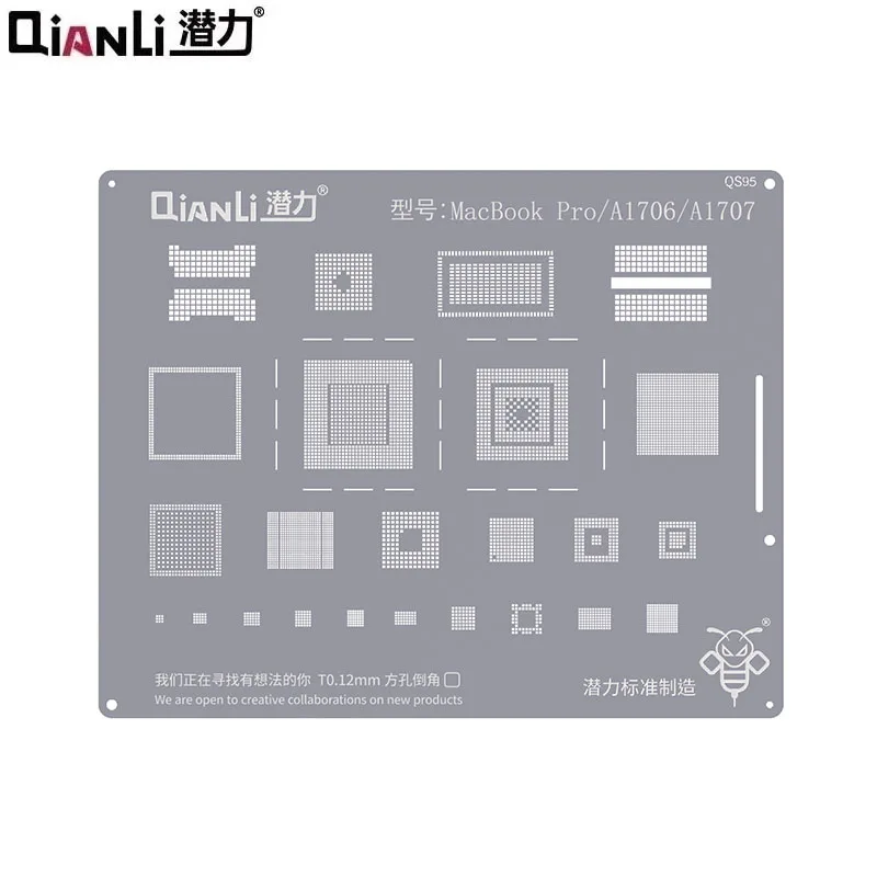 

Qianli BGA Reballing Stencil Kit For MacBook Pro SR23G/A1534/SR2ZY/SSD/A1706/A2159/Mac T2 Motherboard IC Chip Welding Template