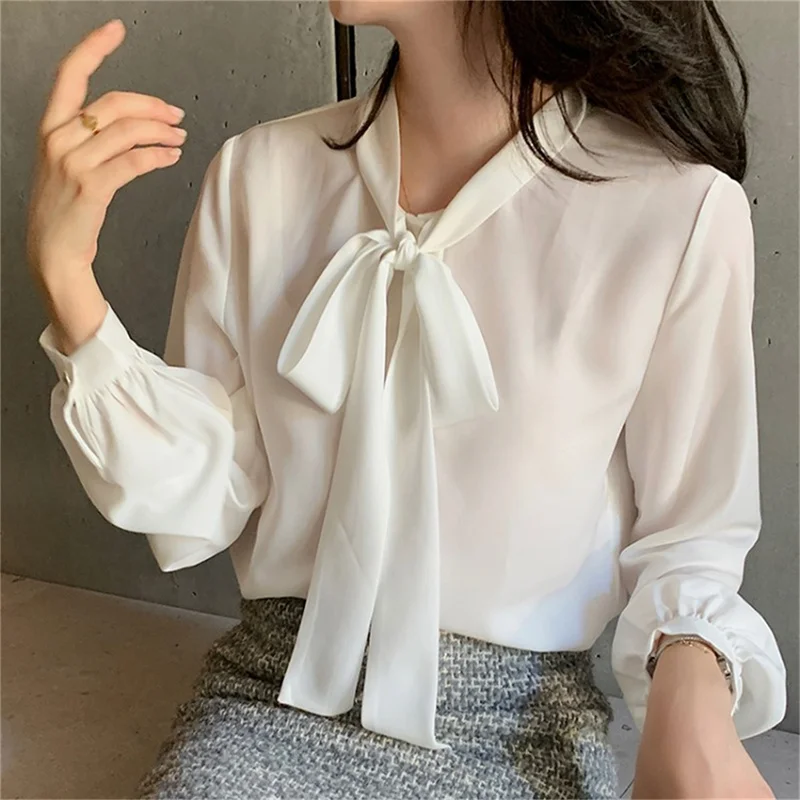 Bow Tie Tops Women Elegant Office Lady Gentle Temperament Cute Sweet Shirts White Blouses Spring Shirt
Bow Tie Tops Women Elegant Office Lady Gentle Temperament Cute Sweet Shirts White Blouses Spring Shirt