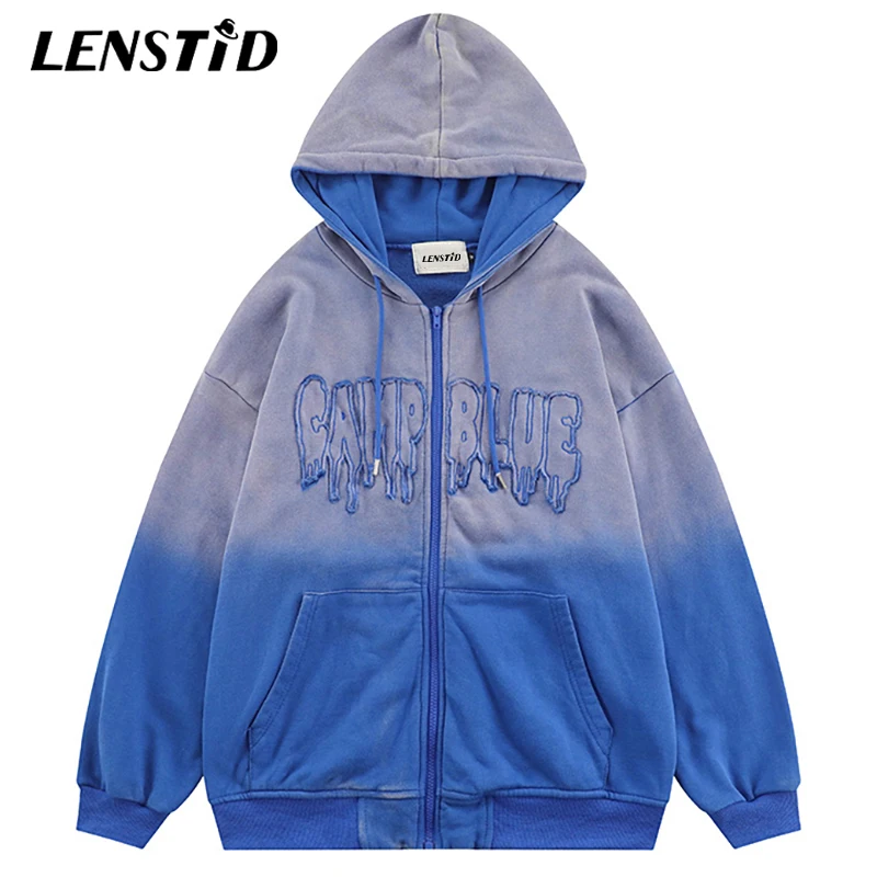 LENSTID Autumn Men Zip Up Hoodie Gradient Jackets Hip Hop Embroidery Letter Streetwear Harajuku Casual Cotton Hooded Sweatshirts
LENSTID Autumn Men Zip Up Hoodie Gradient Jackets Hip Hop Embroidery Letter Streetwear Harajuku Casual Cotton Hooded Sweatshirts