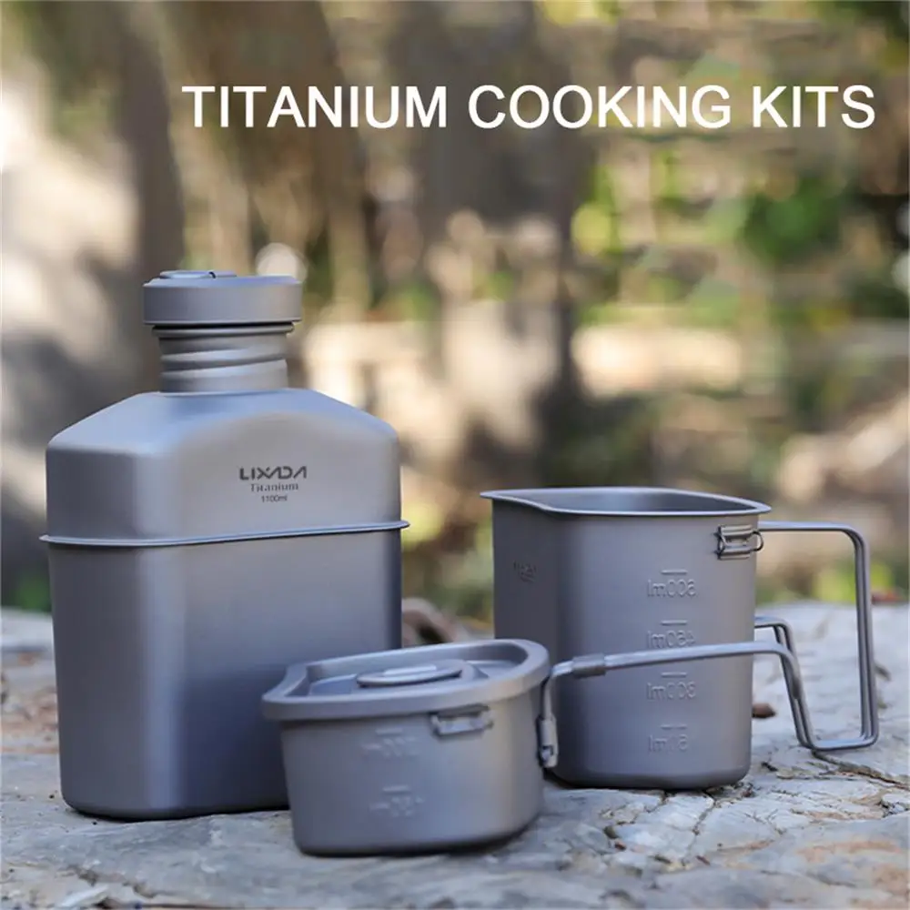 Lixada Titanium Water Bottle Outdoor Canteen Cups Set Ultralight Cooking Set Camping Cookware Dinnerware Drinking Kettle 2023
Lixada Titanium Water Bottle Outdoor Canteen Cups Set Ultralight Cooking Set Camping Cookware Dinnerware Drinking Kettle 2023