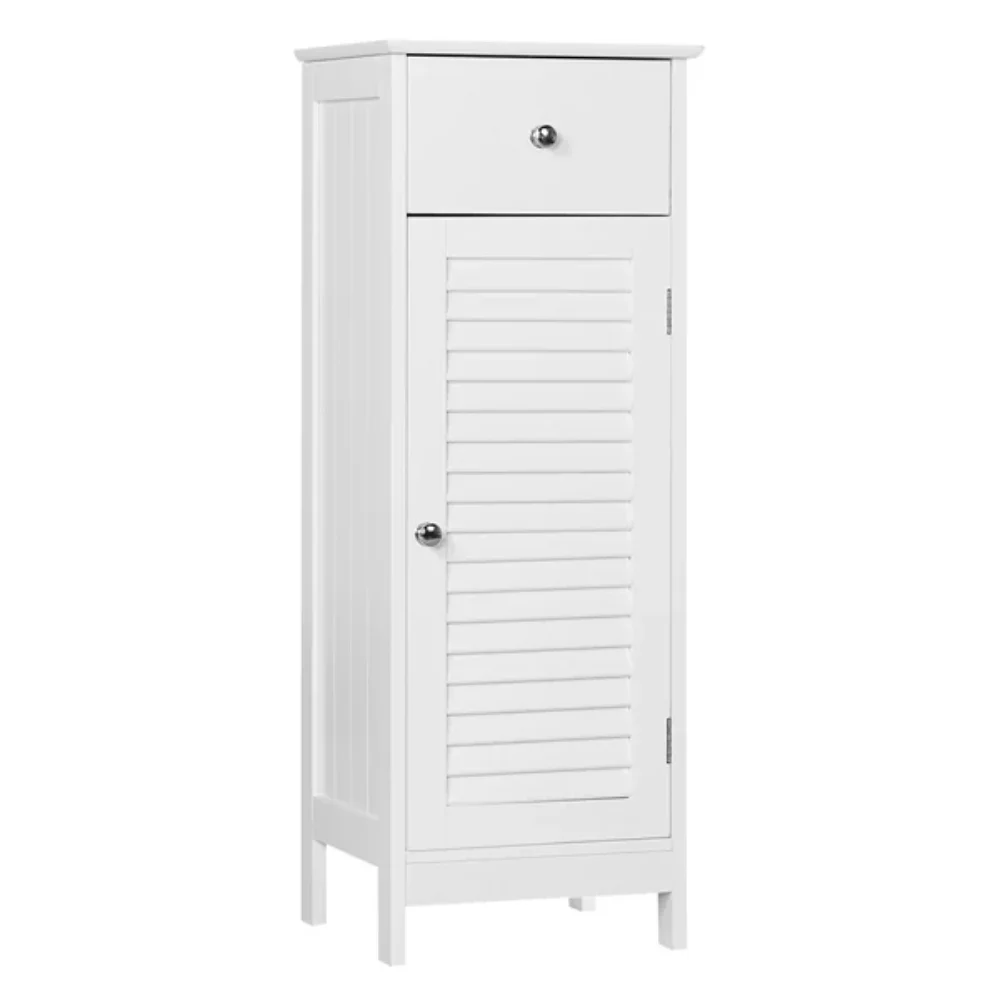BOUSSAC Wooden Storage Floor Cabinet with Drawer and Single Shutter Door for Bathroom Living Room, White
BOUSSAC Wooden Storage Floor Cabinet with Drawer and Single Shutter Door for Bathroom Living Room, White