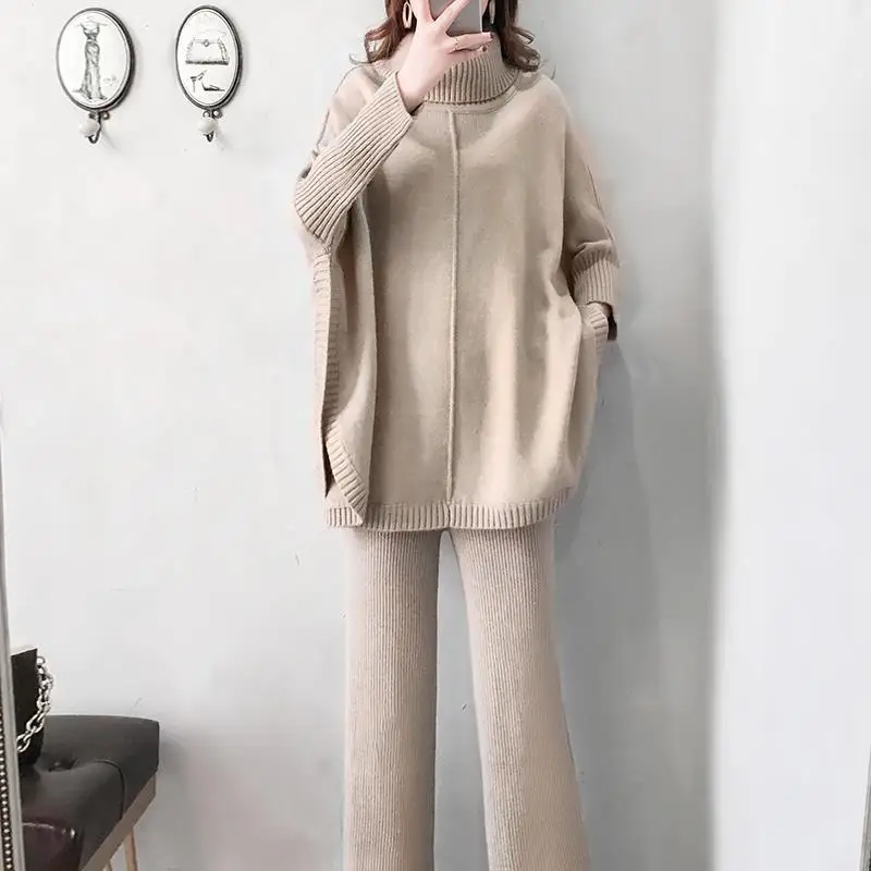 Loose knitted suit ladies 2022 new fashion autumn and winter high-neck base sweater two-piece suit argyle sweater
Loose knitted suit ladies 2022 new fashion autumn and winter high-neck base sweater two-piece suit argyle sweater
