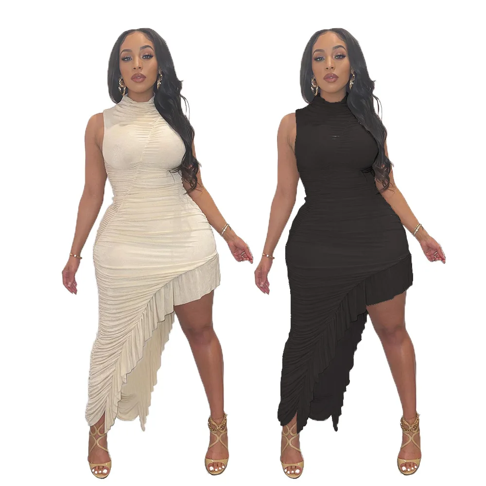 D5112 Summer Solid Color Frocks for Women 2022 New Fashion High-necked Fungus Wrap Hip Midi Dresses for Women Tight Sexy Dress
D5112 Summer Solid Color Frocks for Women 2022 New Fashion High-necked Fungus Wrap Hip Midi Dresses for Women Tight Sexy Dress