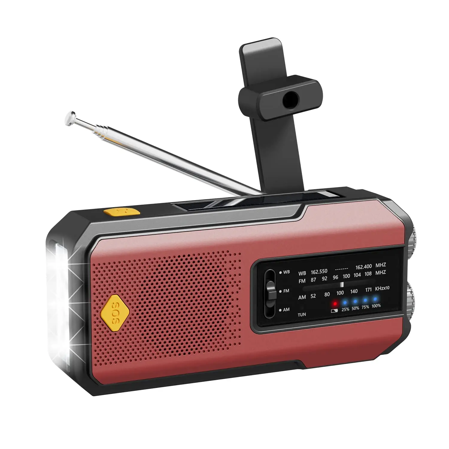 Solar Emergency Wind Up Radio, Portable Hand Crank AM/FM Radio with SOS Alarm LED Torch, 2000mAh Rechargeable Power Bank
Solar Emergency Wind Up Radio, Portable Hand Crank AM/FM Radio with SOS Alarm LED Torch, 2000mAh Rechargeable Power Bank