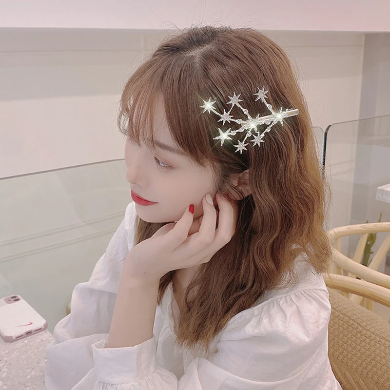 Women Bling Rhinestone Shining Silver Color Crystal Stars Hair Clips Barrette Women Wedding Sweet Hair Ornament Headband Hairpin
Women Bling Rhinestone Shining Silver Color Crystal Stars Hair Clips Barrette Women Wedding Sweet Hair Ornament Headband Hairpin